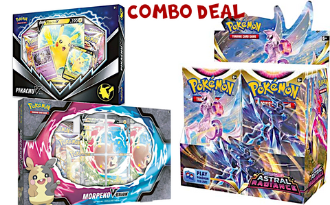 Astral Radiance Booster Box COMBO DEAL (Pikachu v & Morpeko V Union collection Boxes)