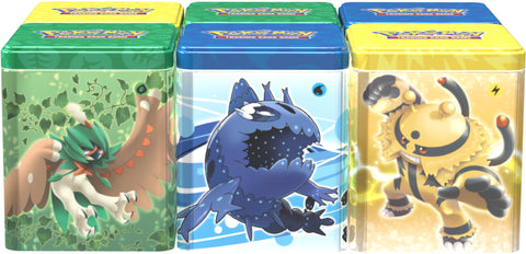 Pokémon TCG: Stacking Tins (Grass, Water, Eclectic) Personal Break